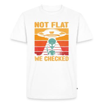 Pas plat Nous avons vérifié drôle Anti Terre plate - T-shirt Premium bio Homme - blanc - Devant - Nico (187cm)