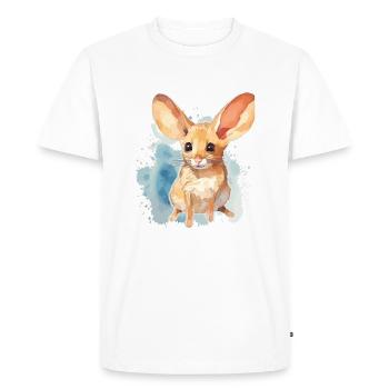 Aquarelle Jerboa - Art coloré des rongeurs du désert - T-shirt Premium bio Homme - blanc - Devant - Nico (187cm)