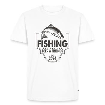 Fishing Beer & Friends Fishing Fishing Saying - Men's Premium Organic T-Shirt - white - Front - Nico (187cm)