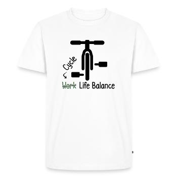 Cycling, work-life balance for health - Men's Premium Organic T-Shirt - white - Front - Nico (187cm)
