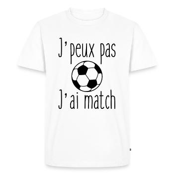 J'peux pas j'ai match - football - T-shirt Premium bio Homme - blanc - Devant - Nico (187cm)
