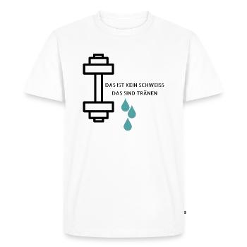 Schweiss und Tränen - Männer Premium Bio T-Shirt - Weiß - Vorne - Nico (187cm)
