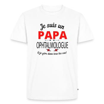 Papa OPHTALMOLOGUE - T-shirt Premium bio Homme - blanc - Devant - Nico (187cm)