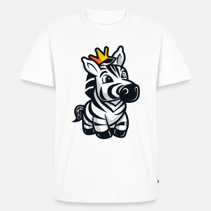 Zebra Comic Krone - Männer Premium Bio T-Shirt - Weiß