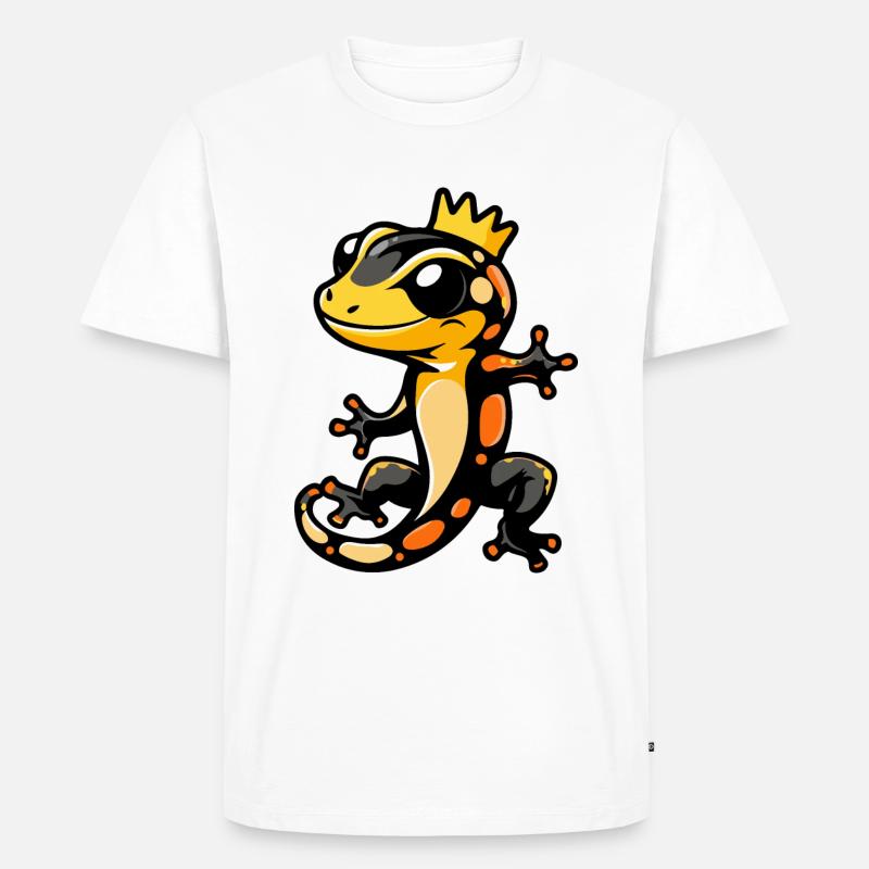 Lizard Comic Crown - Men's Premium Organic T-Shirt - white