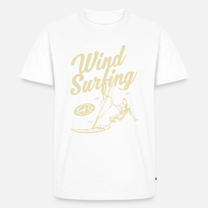 Wind Surfing 1- Wind Surfen - Männer Premium Bio T-Shirt - Weiß