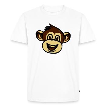 Amour drôle de singe - T-shirt Premium bio Homme - blanc - Devant - Nico (187cm)