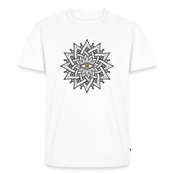 EYE MANDALA - Men's Premium Organic T-Shirt - white - Front - Nico (187cm)