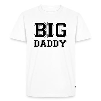 Fête des pères - Big Daddy - Style Vintage & College - T-shirt Premium bio Homme - blanc - Devant - Nico (187cm)
