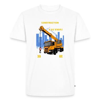 Voiture-grue - Grue - Camion-grue - Camion-grue - T-shirt Premium bio Homme - blanc - Devant - Nico (187cm)