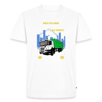 Camion à ordures - Camion à ordures - T-shirt Premium bio Homme - blanc - Devant - Nico (187cm)
