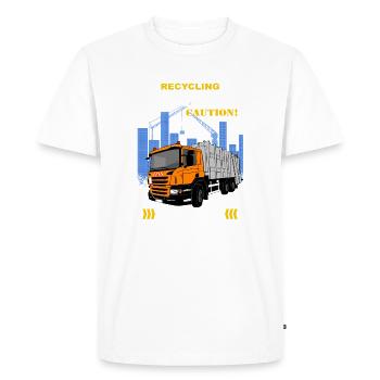 Camion à ordures - Camion à ordures - T-shirt Premium bio Homme - blanc - Devant - Nico (187cm)