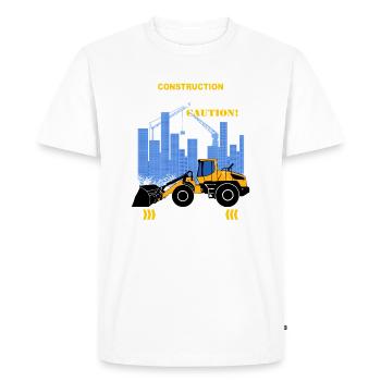 Chargeuse sur pneus - T-shirt Premium bio Homme - blanc - Devant - Nico (187cm)