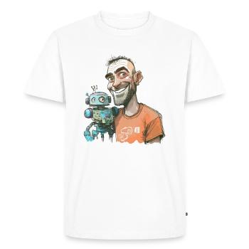 Robot Engineer - Men's Premium Organic T-Shirt - white - Front - Nico (187cm)