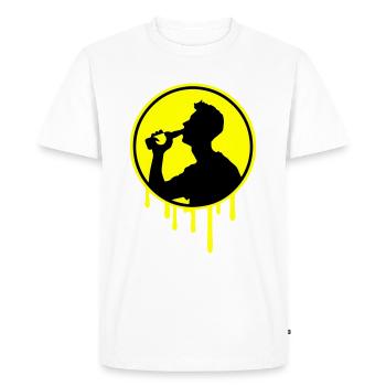 Bouteille de bière - T-shirt Premium bio Homme - blanc - Devant - Nico (187cm)