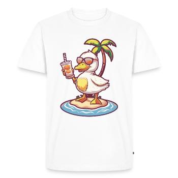 Goose Summer Beach Comic - Men's Premium Organic T-Shirt - white - Front - Nico (187cm)