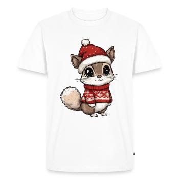 Bande dessinée de Noël écureuil - T-shirt Premium bio Homme - blanc - Devant - Nico (187cm)