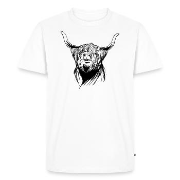 Vaches écossaise de boeuf de haute-terre cadeau agriculteur - T-shirt Premium bio Homme - blanc - Devant - Nico (187cm)