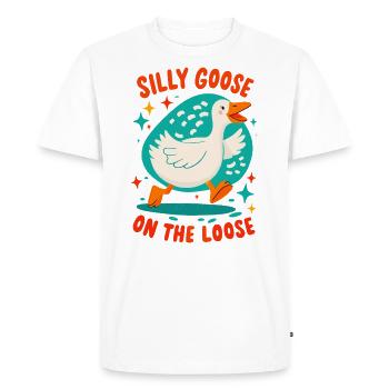 Silly Goose on the Loose - Men's Premium Organic T-Shirt - white - Front - Nico (187cm)