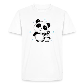 Je suis le petit frère - Petit frère Panda - T-shirt Premium bio Homme - blanc - Devant - Nico (187cm)