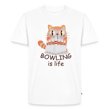 Bowling is life - cône de chat - illustration - T-shirt Premium bio Homme - blanc - Devant - Nico (187cm)