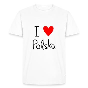 J'aime polska - T-shirt Premium bio Homme - blanc - Devant - Nico (187cm)