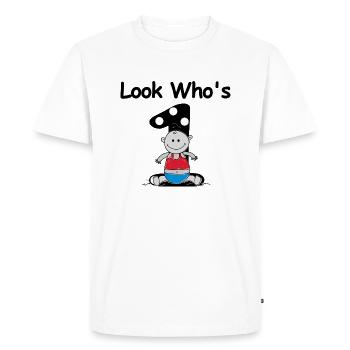 Premier anniversaire - T-shirt Premium bio Homme - blanc - Devant - Nico (187cm)