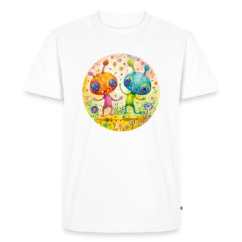 Des extraterrestres heureux - T-shirt Premium bio Homme - blanc - Devant - Nico (187cm)