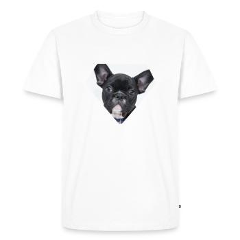 Bouledogue français - Frenchie - T-shirt Premium bio Homme - blanc - Devant - Nico (187cm)