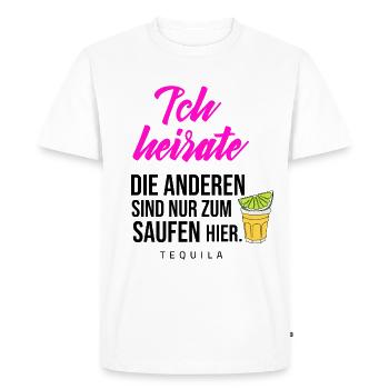 Bachelor Party - I'm Marrying the Others Drinking Tequila - Men's Premium Organic T-Shirt - white - Front - Nico (187cm)