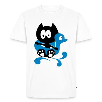 It's bath time! humor cat bathing - Men's Premium Organic T-Shirt - white - Front - Nico (187cm)