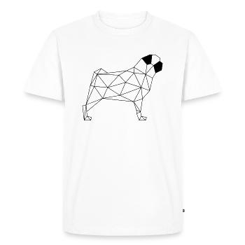 Geometric Pug - Geometric Pug - black - Men's Premium Organic T-Shirt - white - Front - Nico (187cm)