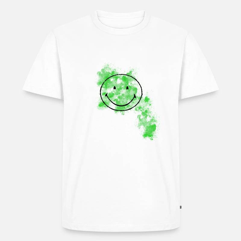 Smiley - Männer Premium Bio T-Shirt - Weiß