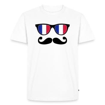 french mustache glasses nerd - like a sir - Men's Premium Organic T-Shirt - white - Front - Nico (187cm)