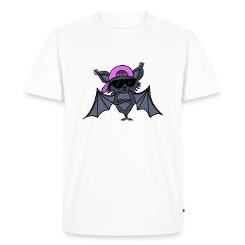 Drôle cool chauve-souris fille - T-shirt Premium bio Homme - blanc - Devant - Nico (187cm)