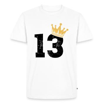 13 Crown 13th Birthday 13 Years - Men's Premium Organic T-Shirt - white - Front - Nico (187cm)