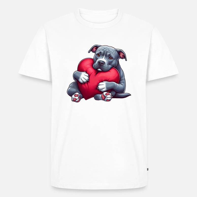 Niedliche Pitbull Geschenke - Männer Premium Bio T-Shirt - Weiß