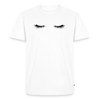 Eyelashes Eye Beauty Makeup T-Shirt Gift - Men's Premium Organic T-Shirt - white - Front - Nico (187cm)