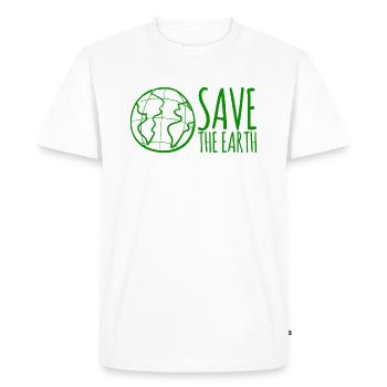 Save The Earth - Men's Premium Organic T-Shirt - white - Front - Nico (187cm)