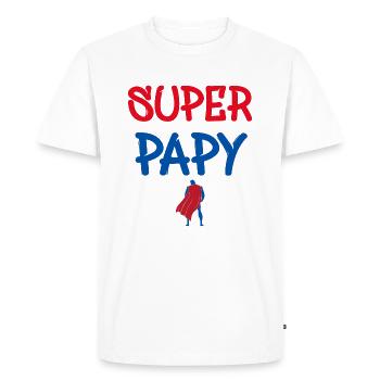 Super Papy C'est Mon Papy - T-shirt Premium bio Homme - blanc - Devant - Nico (187cm)