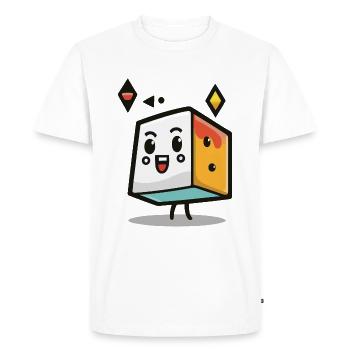Forme géométrique Minimalisme - T-shirt Premium bio Homme - blanc - Devant - Nico (187cm)