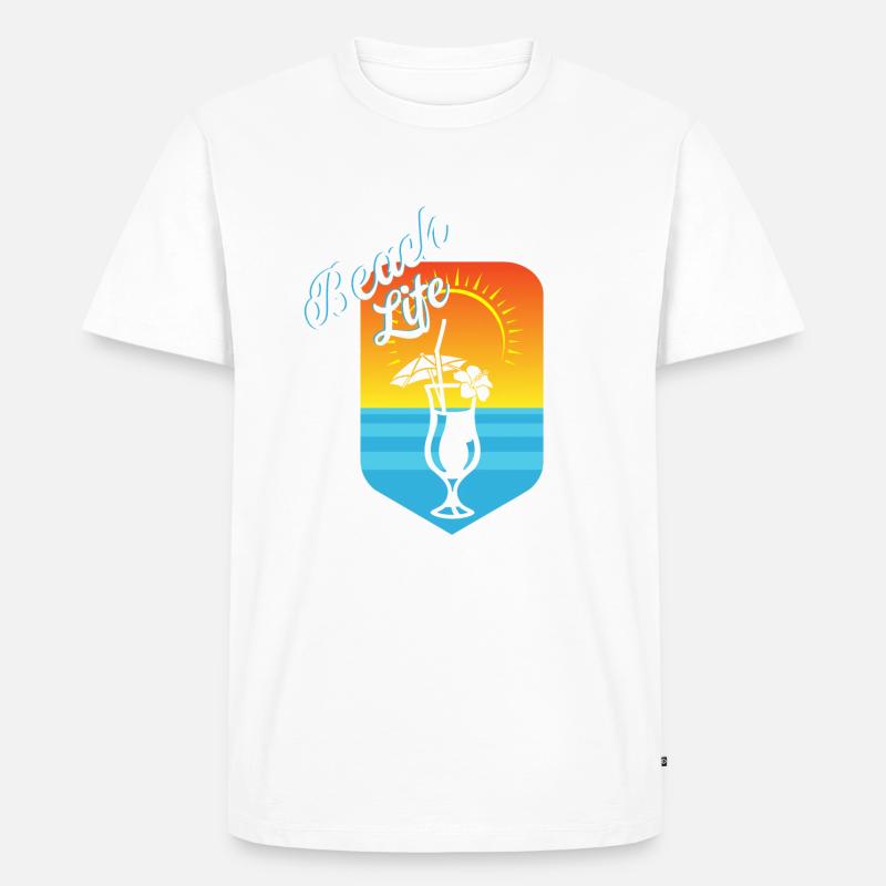 Strand - Männer Premium Bio T-Shirt - Weiß