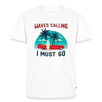 Cadeaux Passion Surf Surfeur Bodyboard Glisse - T-shirt Premium bio Homme - blanc - Devant - Nico (187cm)