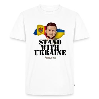 Ukraine Zelenskyi T-Shirt Moldova - Men's Premium Organic T-Shirt - white - Front - Nico (187cm)