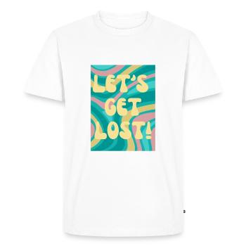 Perdons - Allons-y raide - T-shirt Premium bio Homme - blanc - Devant - Nico (187cm)