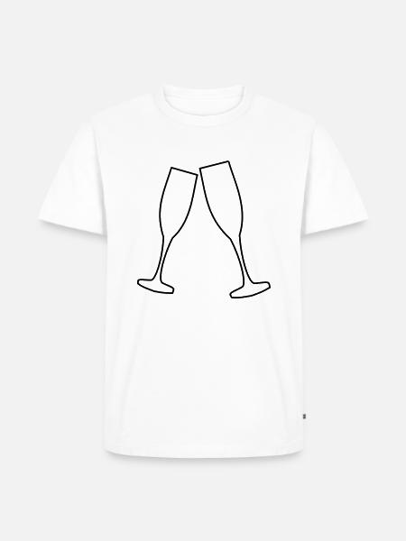 Zwei Sektgläser - Männer Premium Bio T-Shirt - Weiß