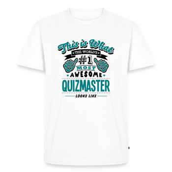 quizmaster world no1 most awesome copy - Men's Premium Organic T-Shirt - white - Front - Nico (187cm)