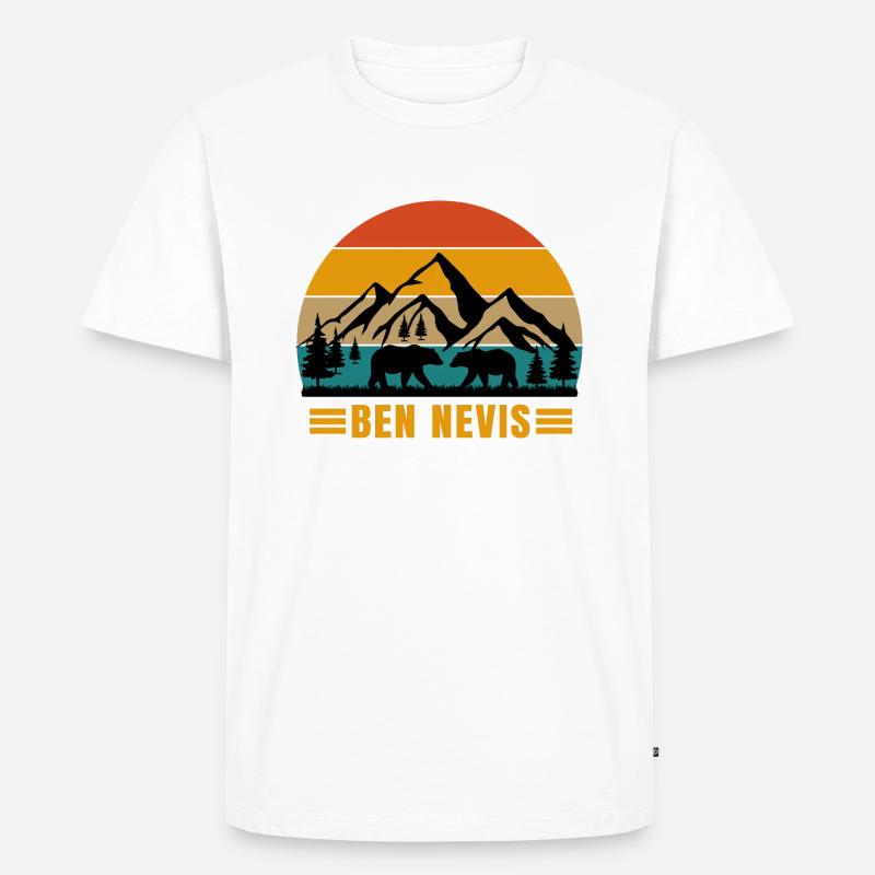 ben nevis - Männer Premium Bio T-Shirt - Weiß