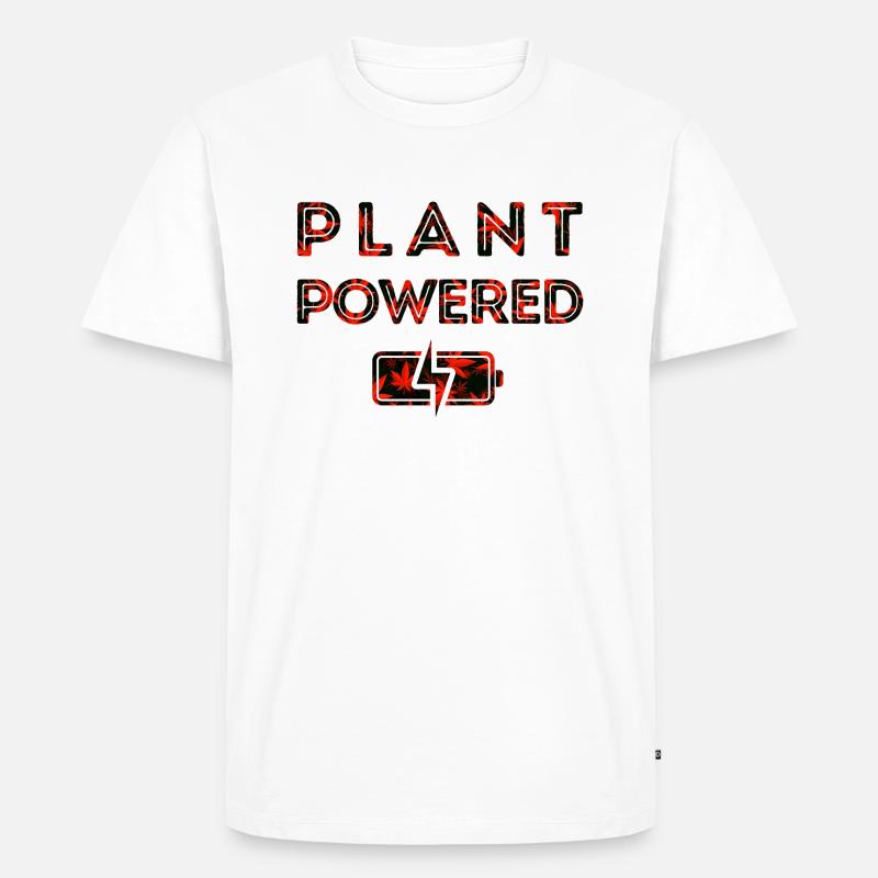 Plant Powered - rot - Männer Premium Bio T-Shirt - Weiß