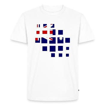 Drapeau australien sous le drapeau australien - T-shirt Premium bio Homme - blanc - Devant - Nico (187cm)